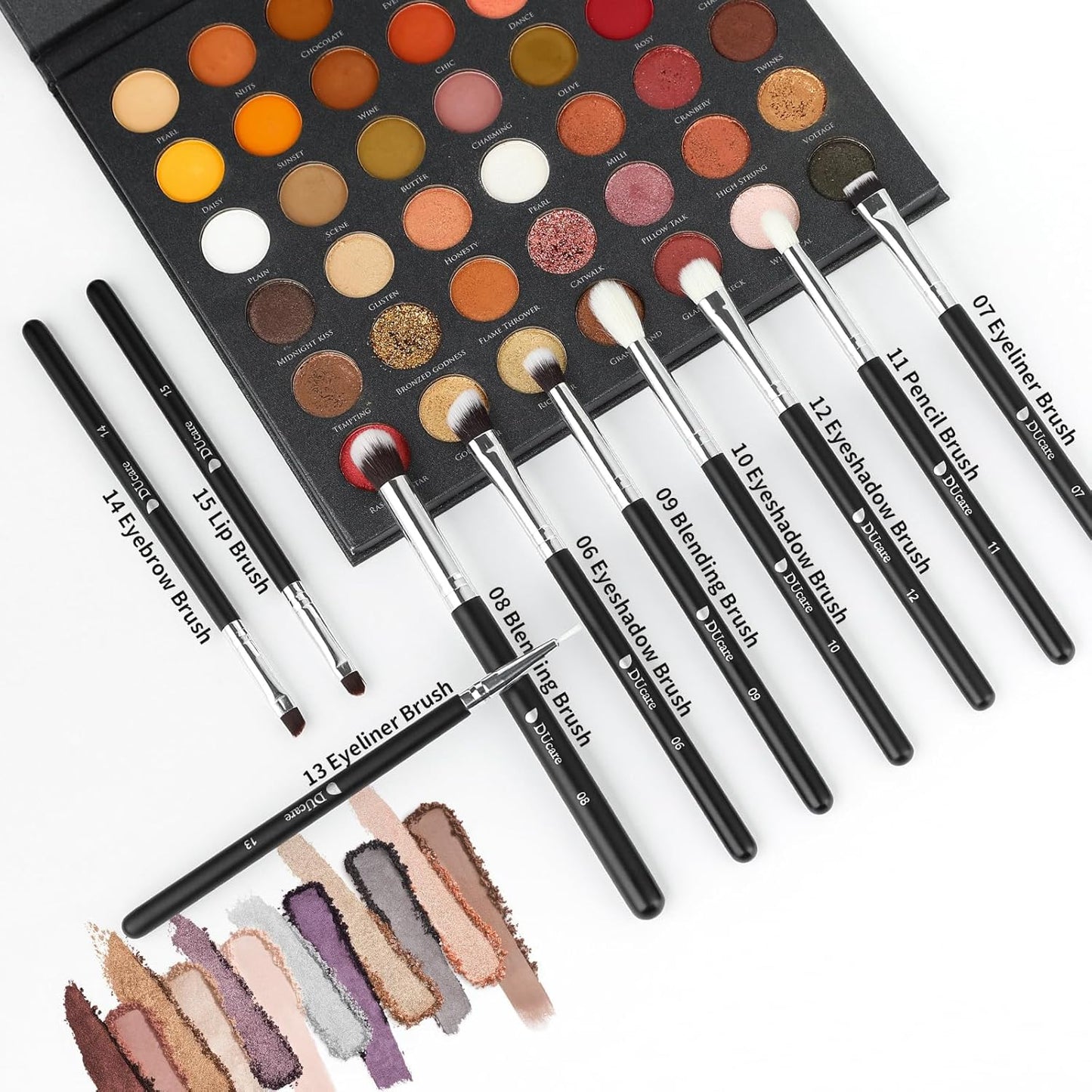 Ducare Set De Brochas De Maquillaje 15 Pcs Con Bolsa Profesional Brochas De Maquillaje Synthetic,Mango De Madera,Brocha Para Contorno De Ojos Y Rubor,Regalo Para San Valentín,Navidad Y Año Nuevo