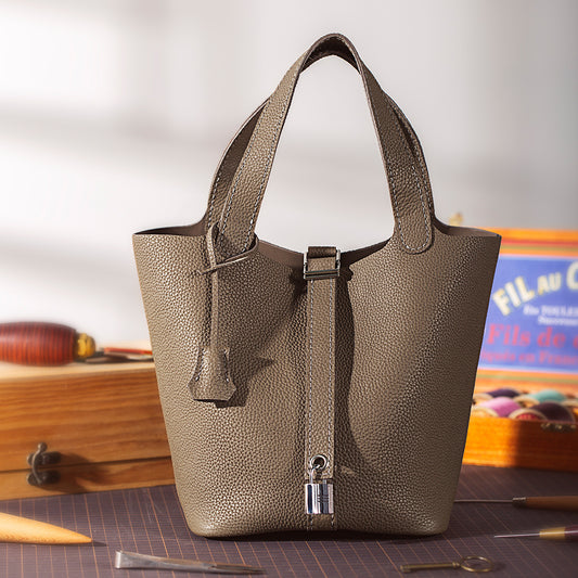 Hand Carry Soft Leather Large Capacity Handbag Diy Material