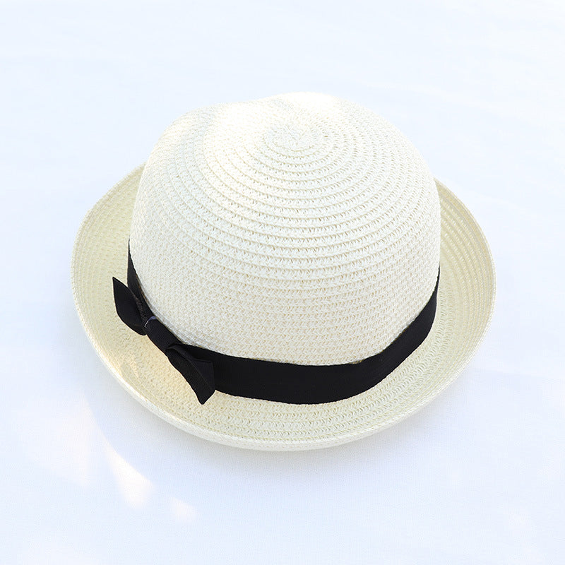Women's New European And American Woven Bow Straw Hat