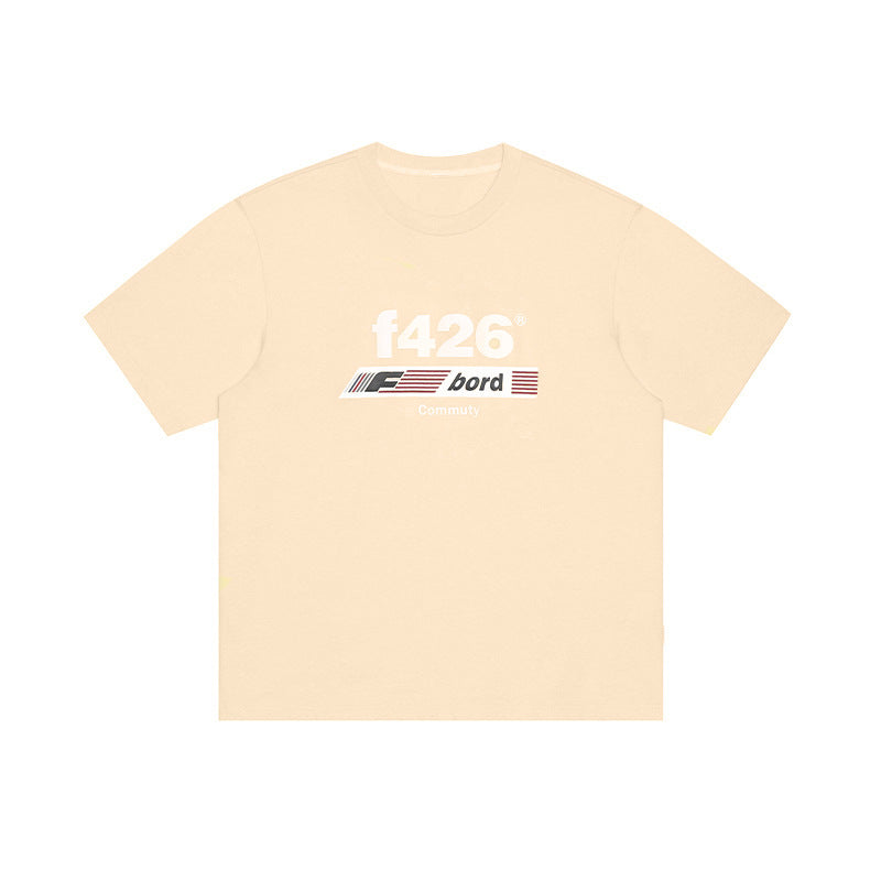 Classic Loose Casual Letter Flag Short Sleeve