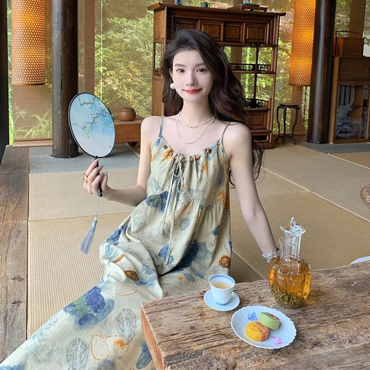 Travel Outfit Tie-dye Ink-wash Painting Dress