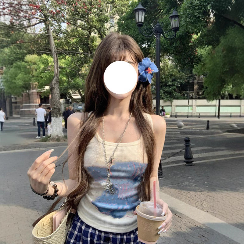 American-style Retro Spicy Girls Little Orchid Camisole For Women