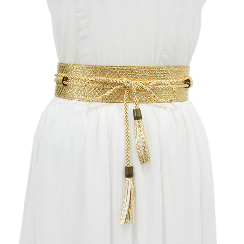 Women's Belt Slim Snake Pattern Wide Trim