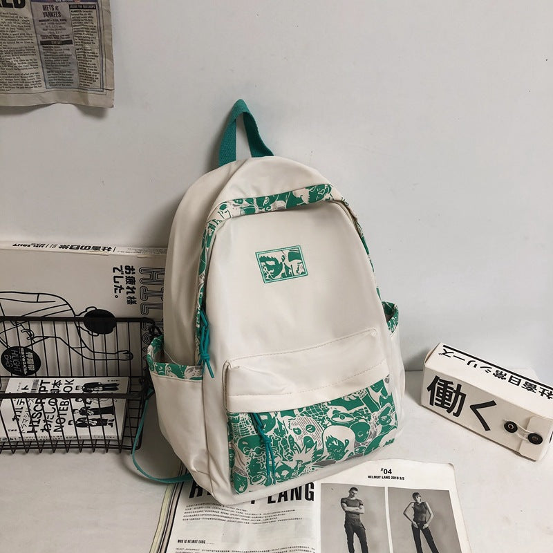 Nylon Simple Printed Schoolbag Women's Leisure
