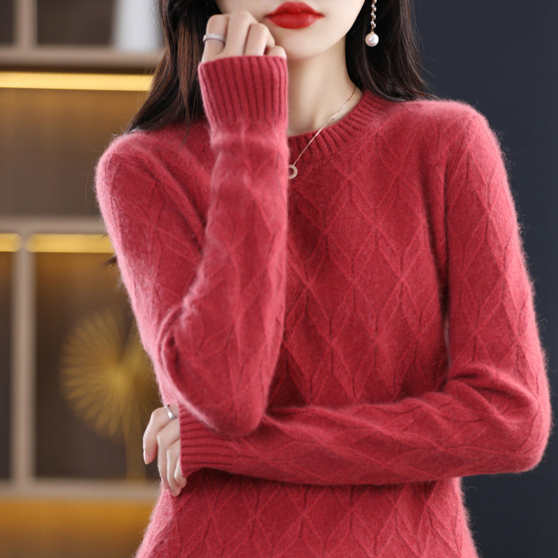 Women's Soft Glutinous Jacquard Sweater Thickened Autumn And Winter