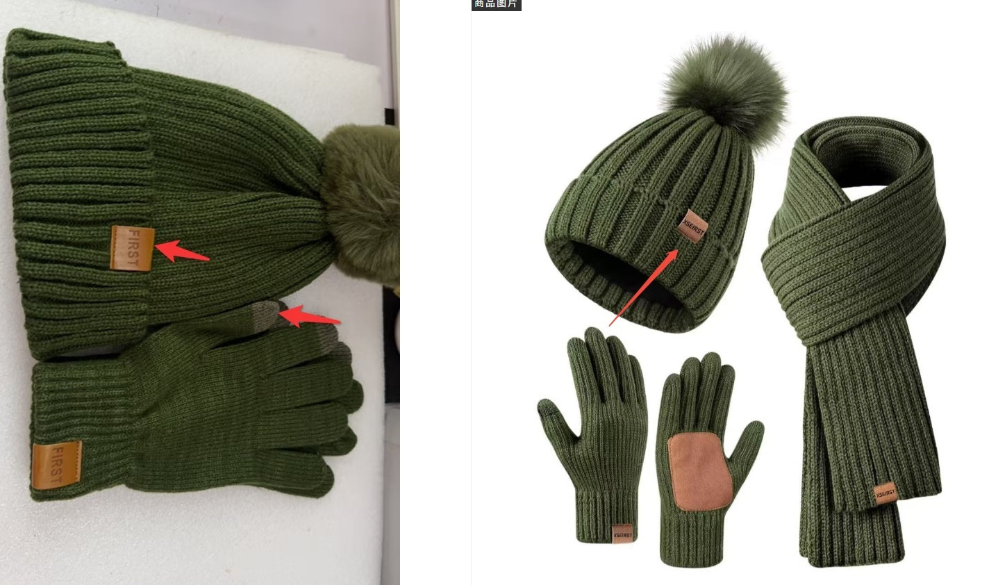 Men's And Women's Knitted Hat Scarf Gloves 9-color