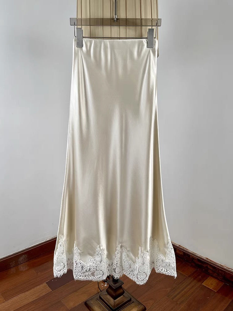 Elegant Lace Stitching Hip Long Dress For Women