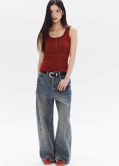 American High Street Design Loose Jeans