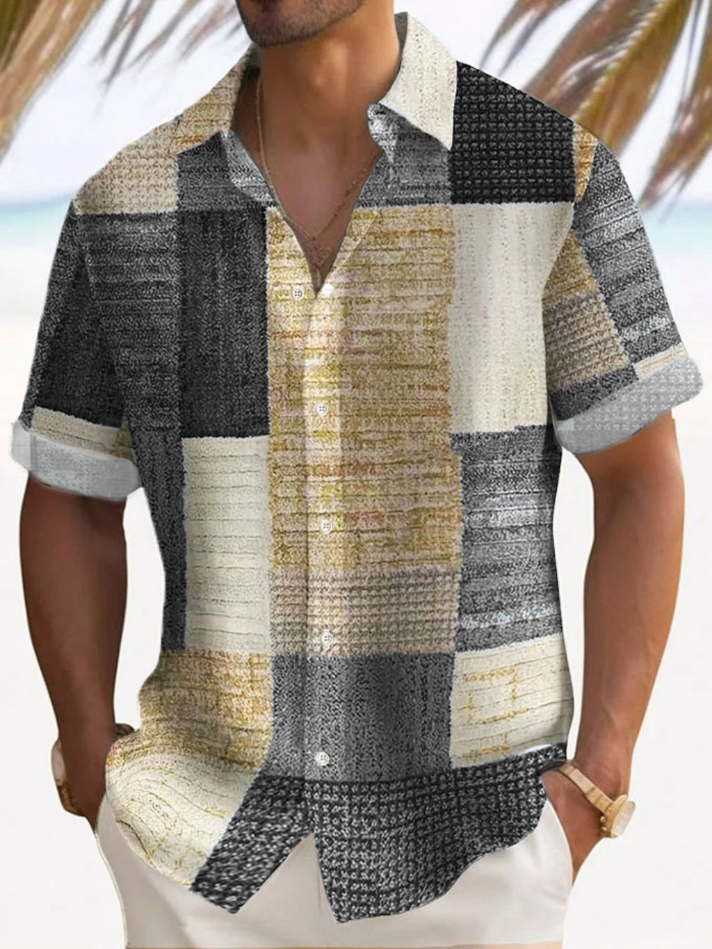 Retro Men's Fashion Plaid Printed Casual Shirt