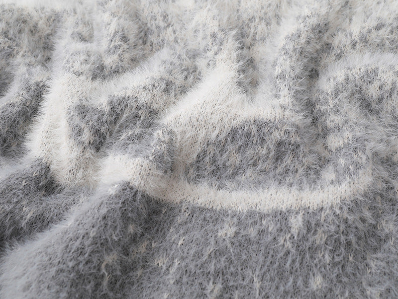 Gradient Warm And Loose Long Sleeve Round Neck Sweater