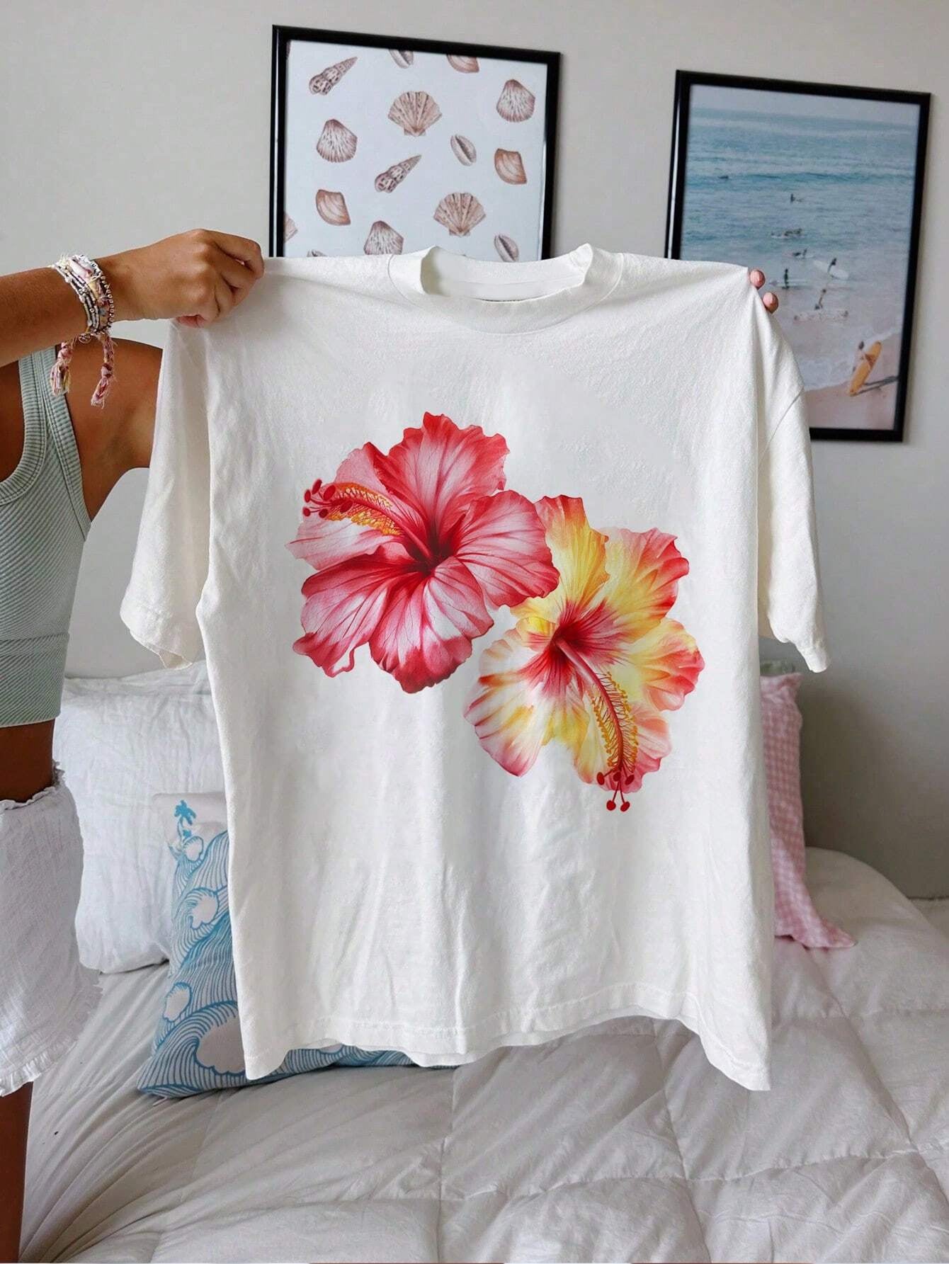 Plus Size Women's T-shirt Casual Simple Pattern Round Neck
