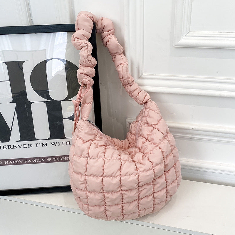 Pleated Cloud Bag Female Fashion Down Jacket Bubble Bag