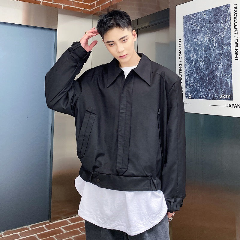 Fashion Men's Lapel Loose Windproof Coat