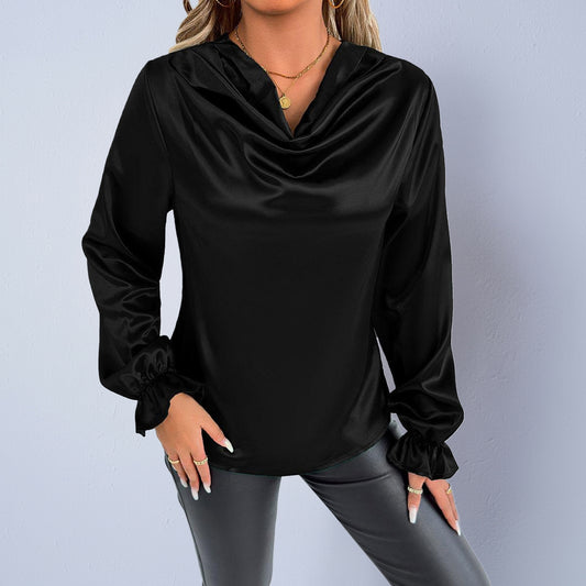 Autumn Satin Blouse Women's Fashion