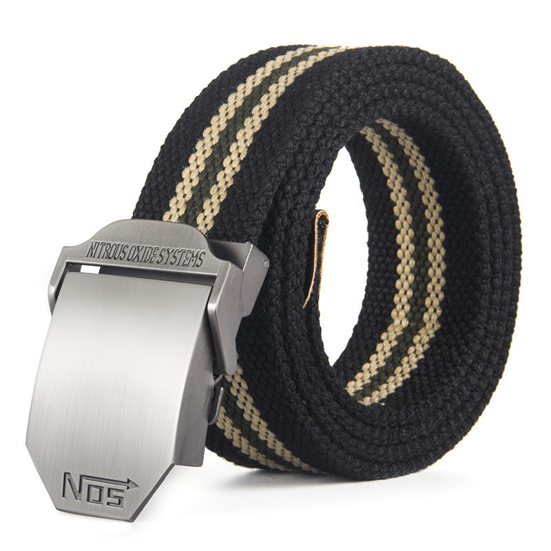 Thickened Outdoor Canvas Men's Leather  Casual Belt
