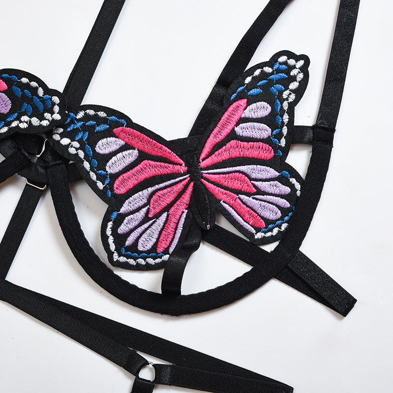 Sexy Butterfly Hollow Split Bikini Two-piece Set