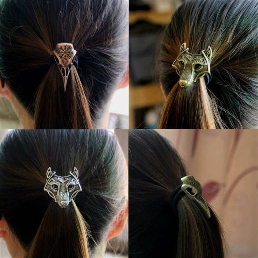 Bird Head Wolf Hair Ring Female Tie Hair Band
