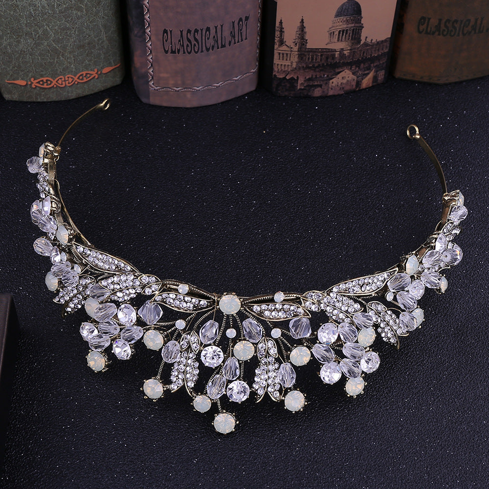 Baroque Vintage Rhinestone Crown Handmade