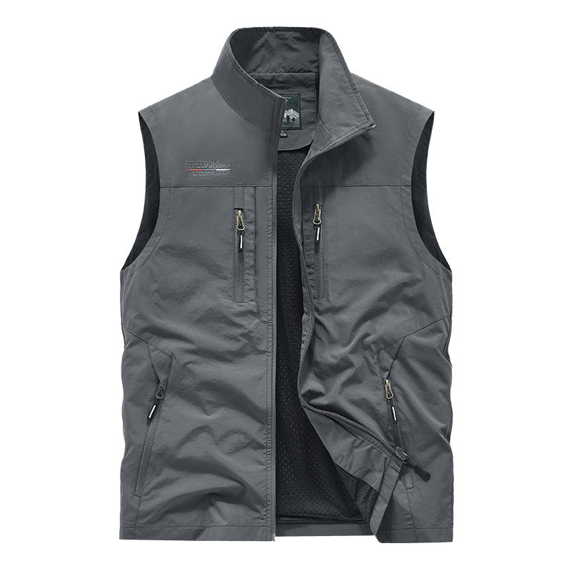 Men's Multi-pocket Outdoor Casual Stand Collar Work Vest
