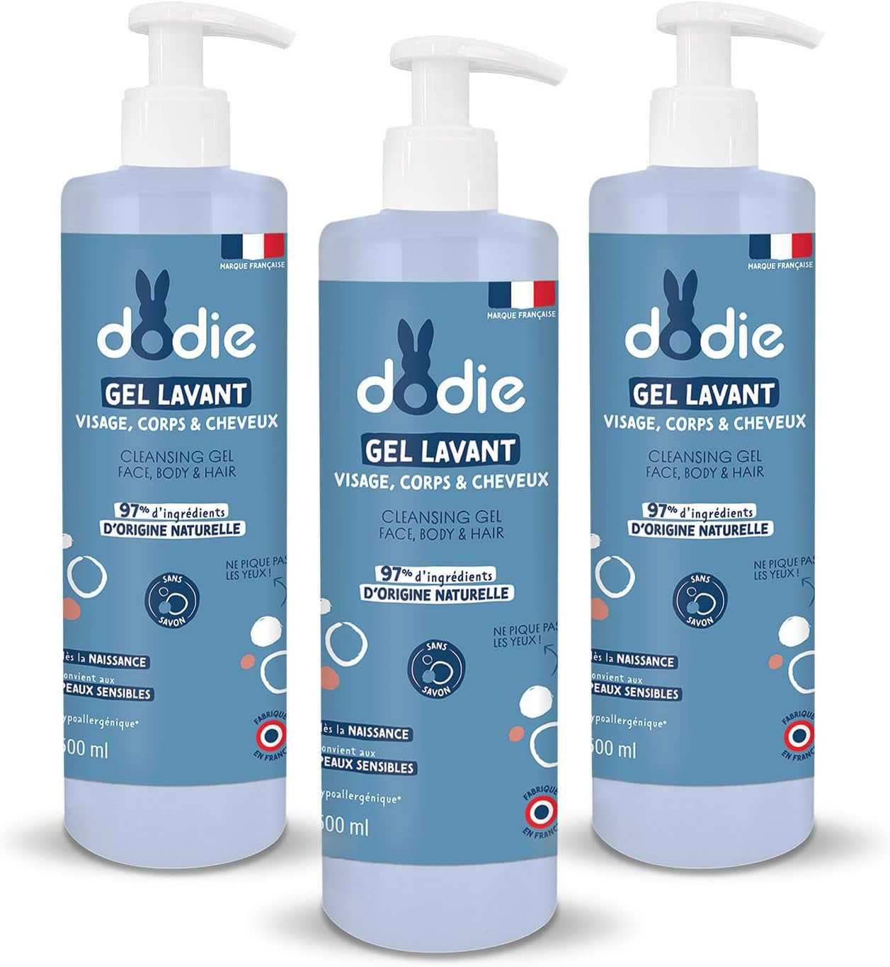 - Gel De Limpieza 3 En 1, 500 Ml, Para Rostro, Cuerpo Y Cabello, 92 % De Ingredientes De Origen Natural, Hipoalergénico, Desde El Nacimiento