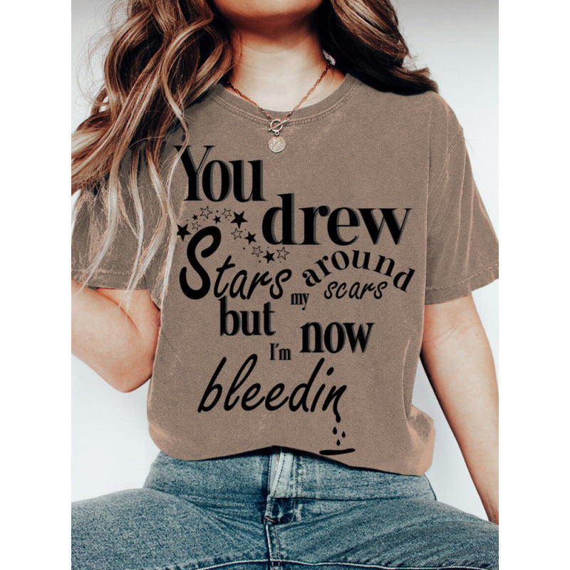 Women's T-shirt Crew Neck Short Sleeves Loose Fit 3D Print