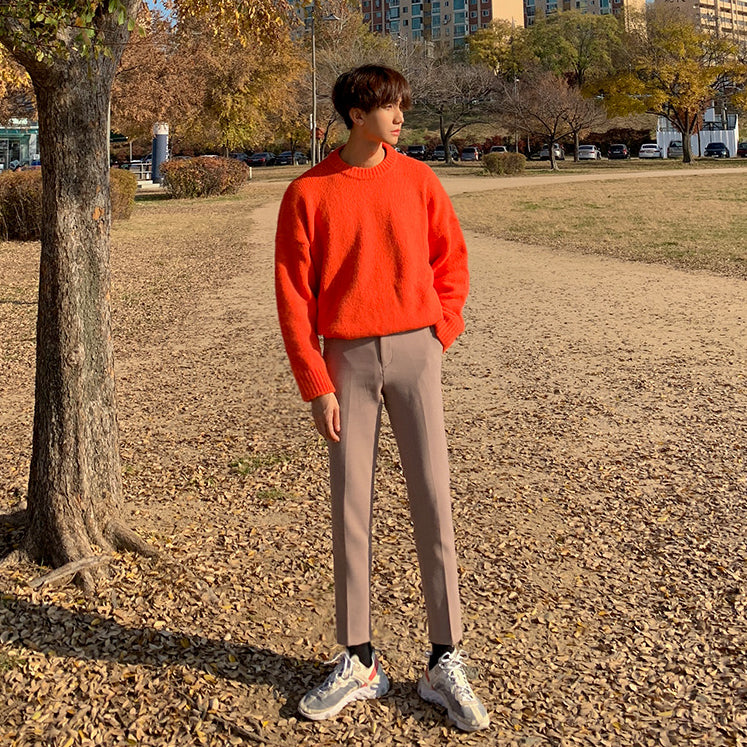 Men's Sweater Winter Trend Round Neck Student Bottoming Shirt