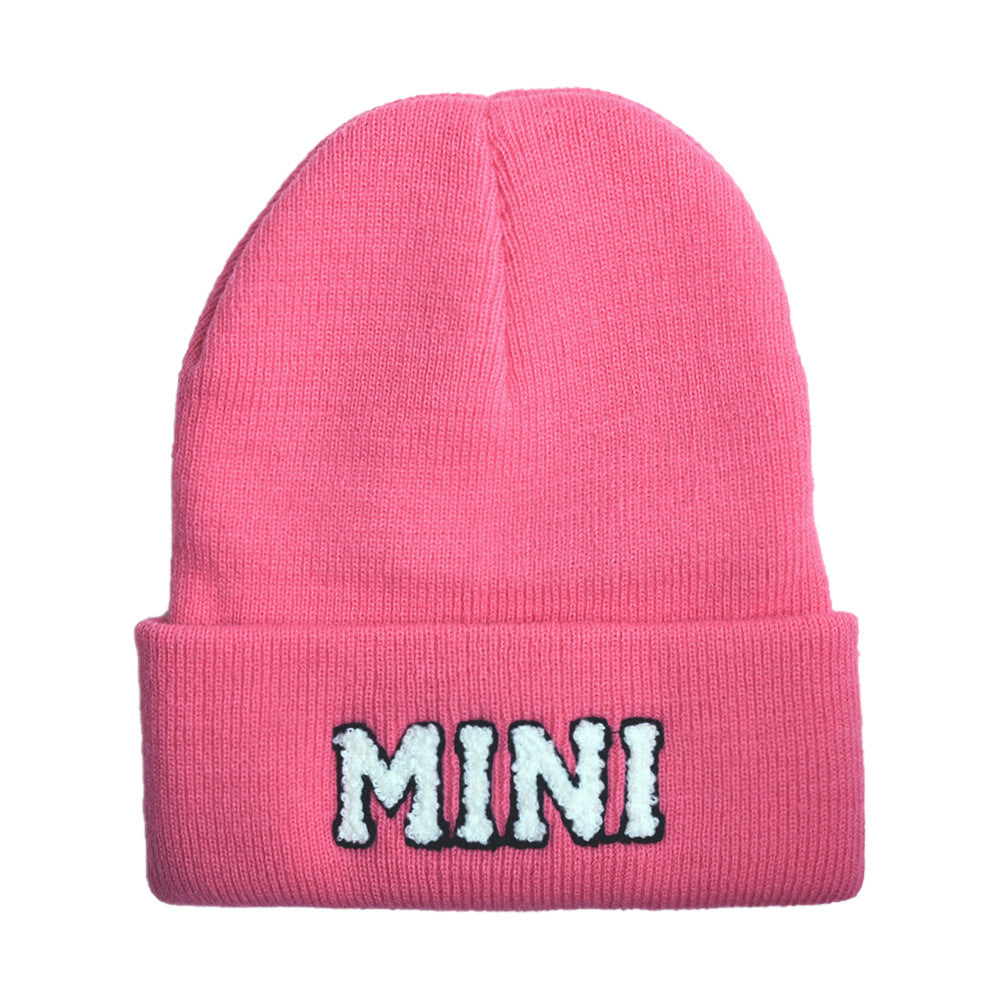 The New Mama Letter Embroidery Wool Hat Solid Color Warm