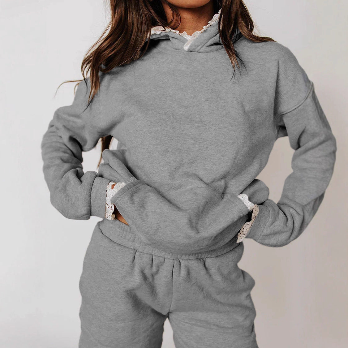 Women's Hoodie And High-waisted Shorts Casual Two-piece Set