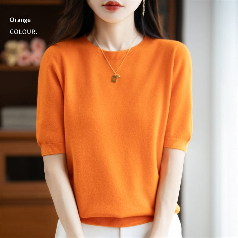 Women's Loose Casual Short-sleeved Minimalist Sweater