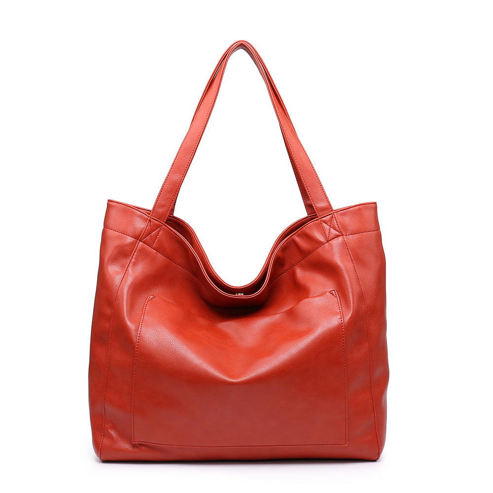 Women's Big Bag Strap Soft Leather Portable Shoulder