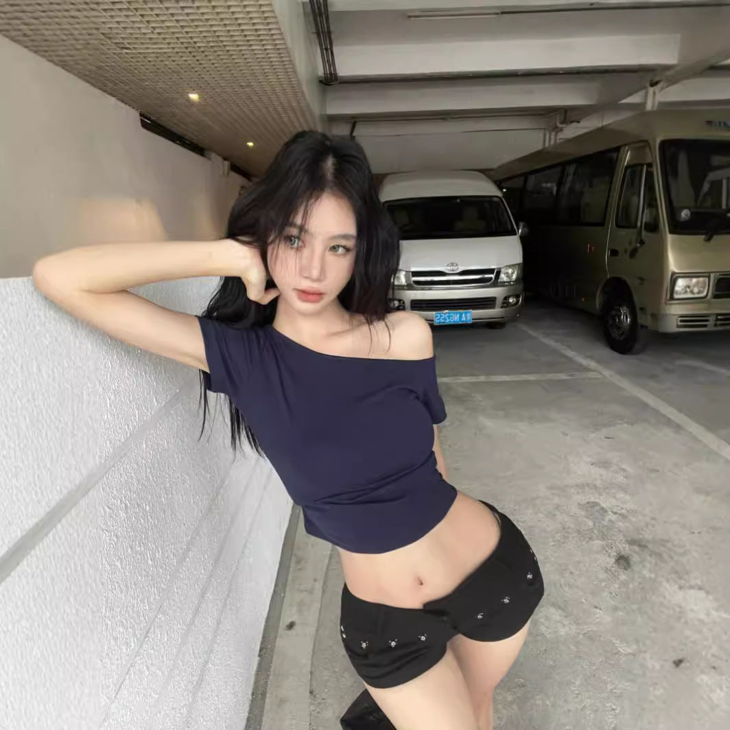 Short Bare Midriff Slim Fit Versatile Student Top Ins Fashion