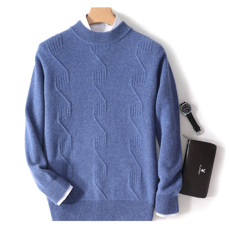 Efterår Og Vinter Mænds Halv-Rullekrave Tyk Sweater Løs Langærmet Varm