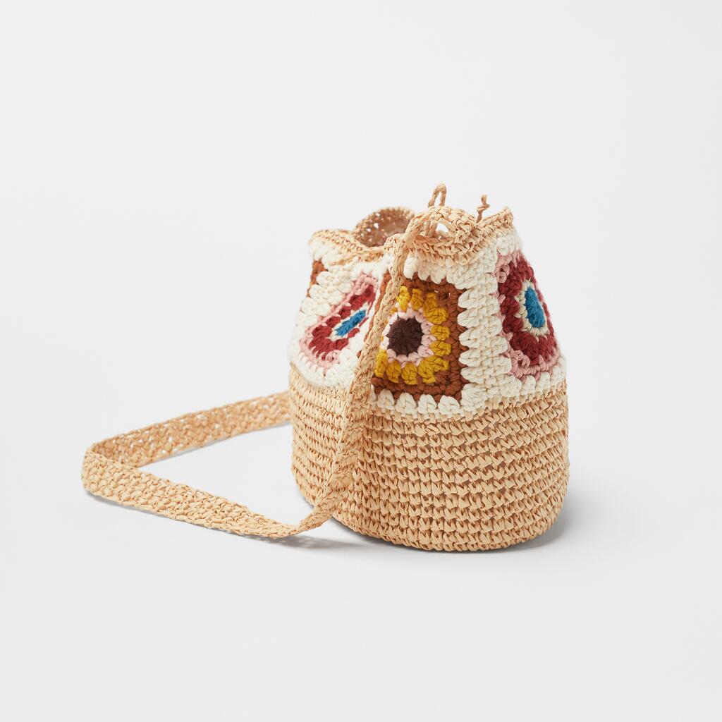 Crochet Straw Bag One Shoulder Crossbody