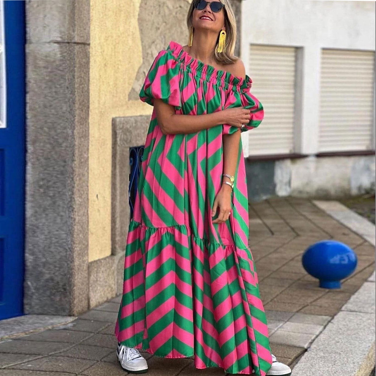 Fashion Women's Bubble Sleeve Dress