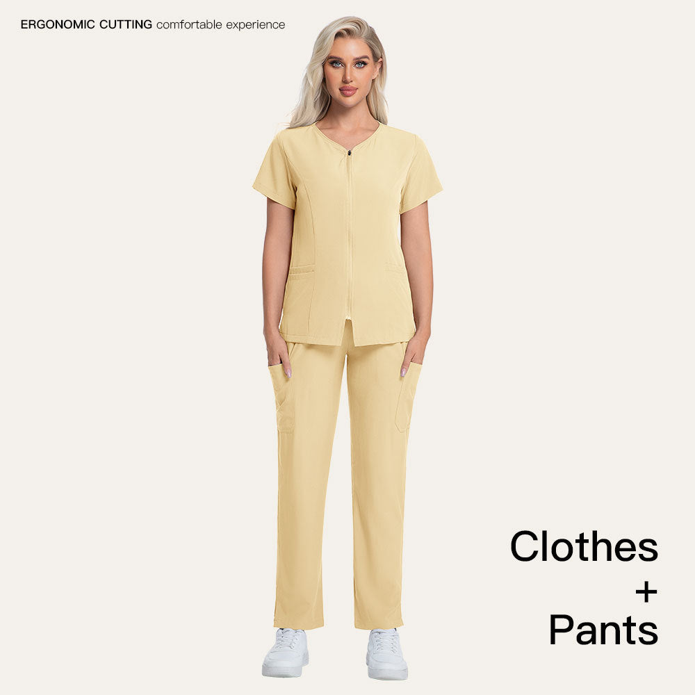 Separate Scrub Suit With Short Sleeves