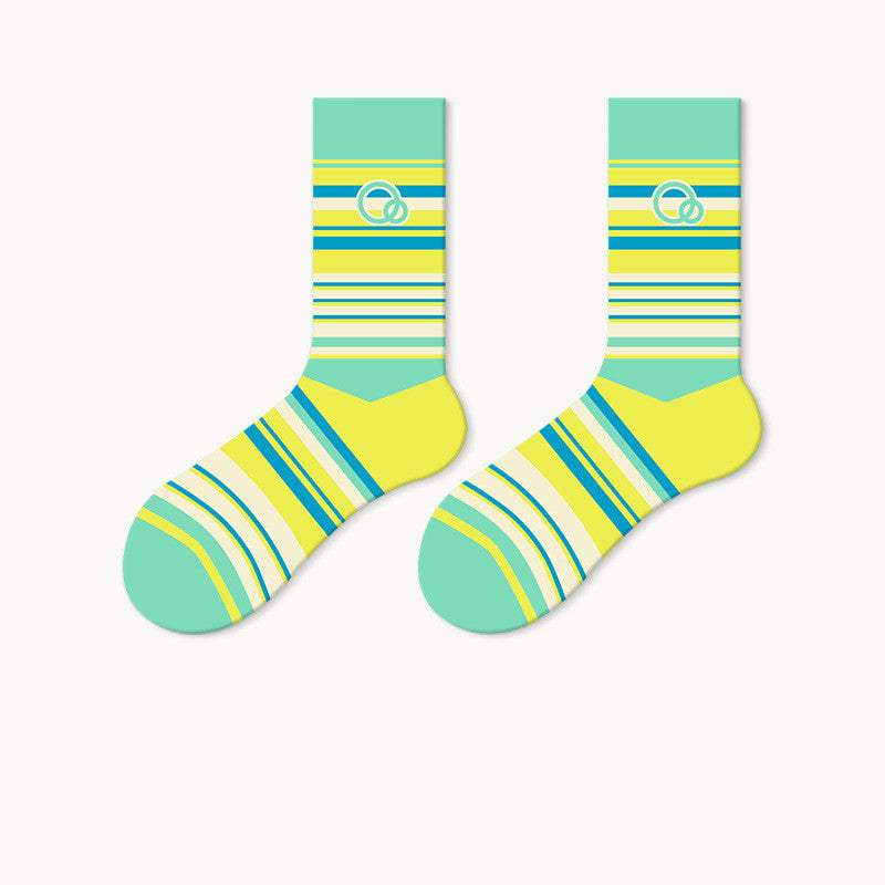 Dopamine Color Horizontal Stripes Tube Socks
