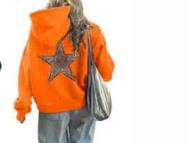 Women's Fashion XINGX Printed Loose Hooded Sweater