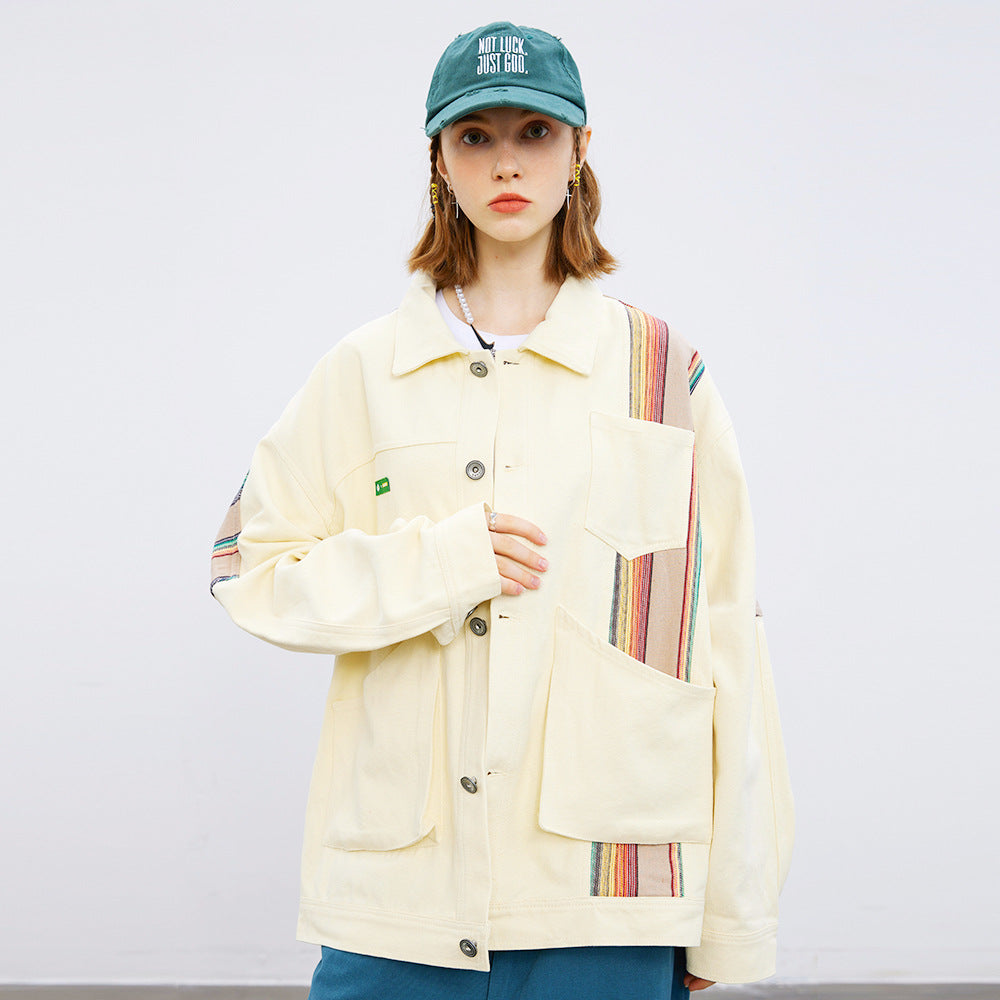 National Style Splicing Coat Men And Women