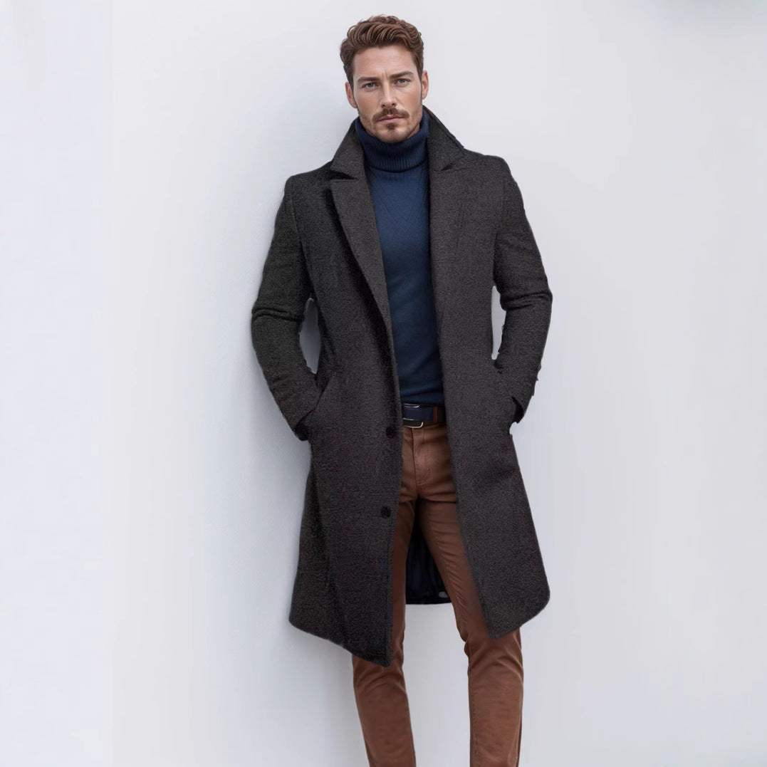 Men's Medium-length Single-breasted Multi-color Warm Youth Coat