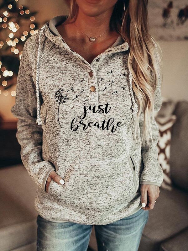 Autumn And Winter Gray Printing Women's Sweater