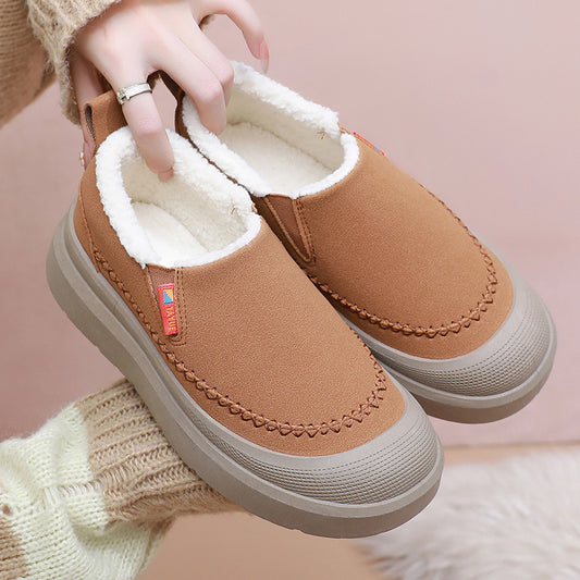 Fleece Lined Comfortable Platform Non-slip Warm One Pedal Shoes