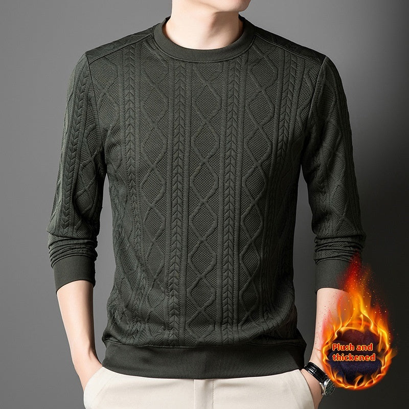 Efterår og vinter fleeceforet polstret varm herresweater