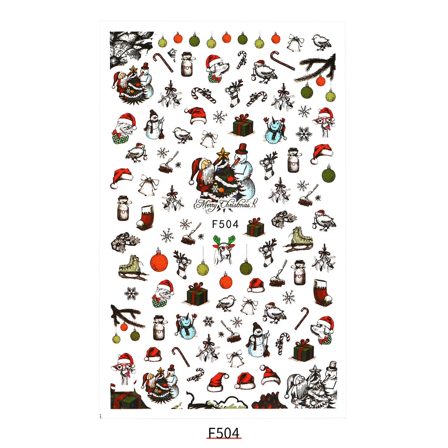 New Nail Sticker Santa Claus Decal Strap Adhesive