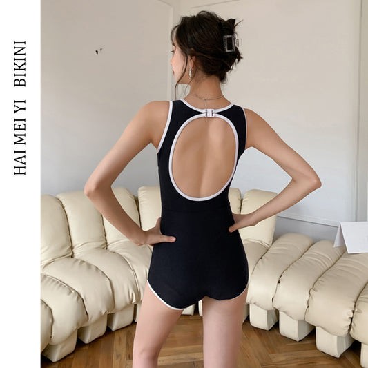 One-piece Swimsuit Women's Small Chest Retro Slimming Cover Belly