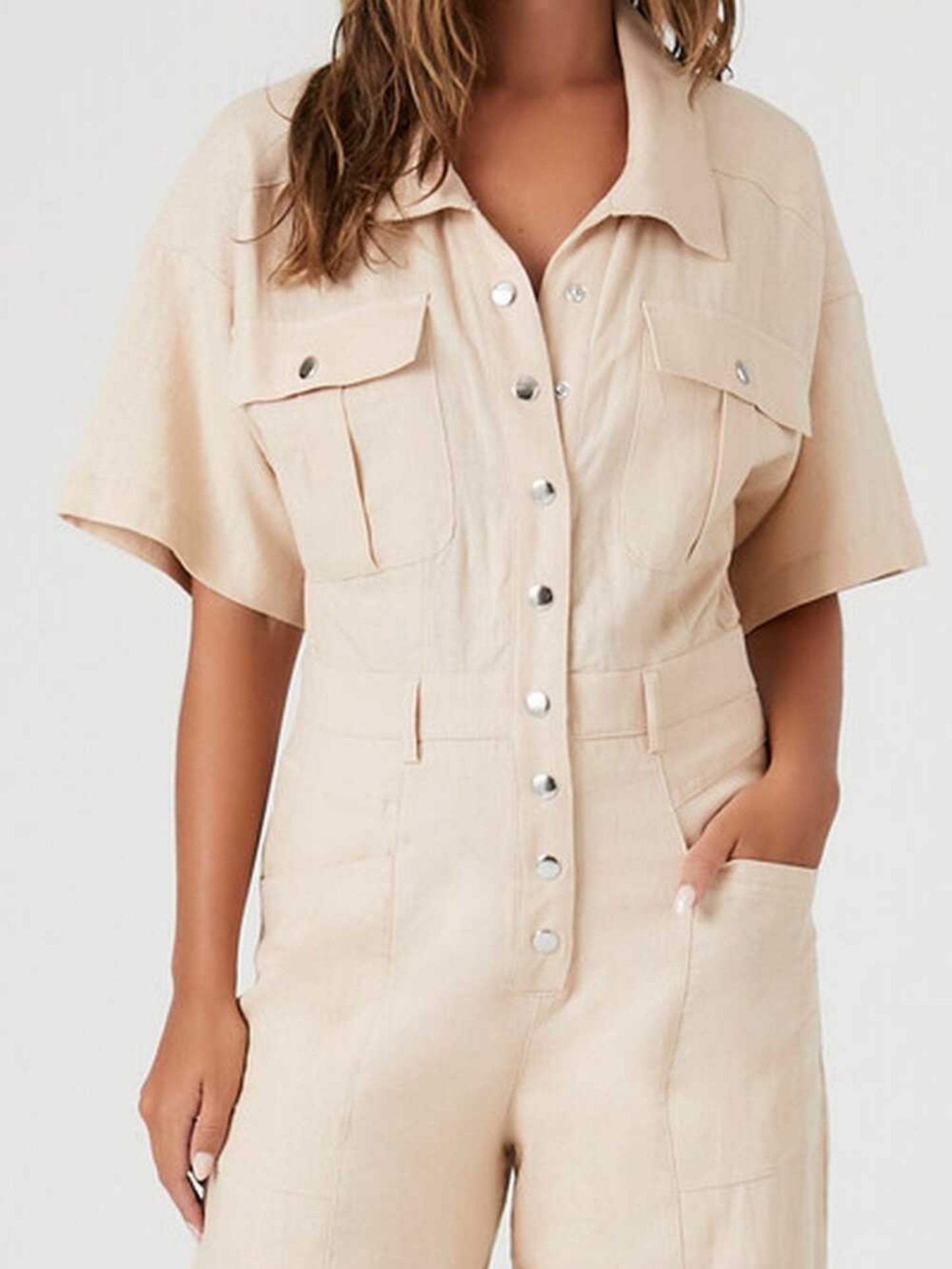 Jumpsuit til kvinder med lommer i Tencel-hør