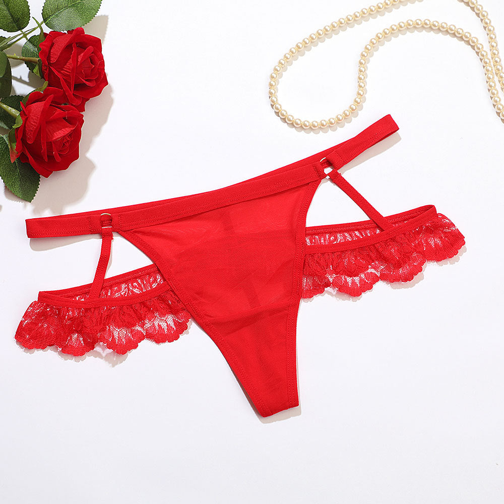 Sexy Women's T-back Transparent Mesh Strap