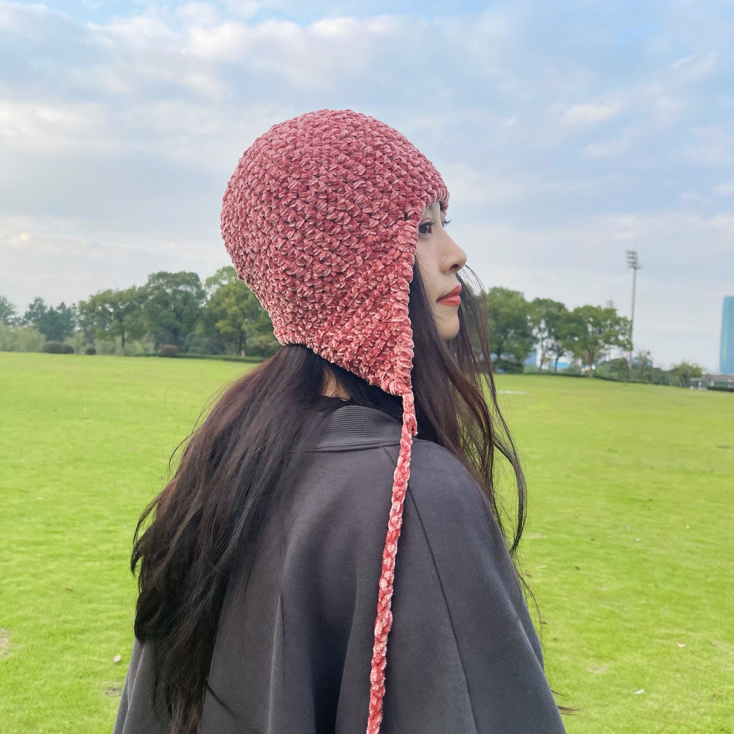 Women's Autumn Winter Ear Protection Warm Chenille Hat