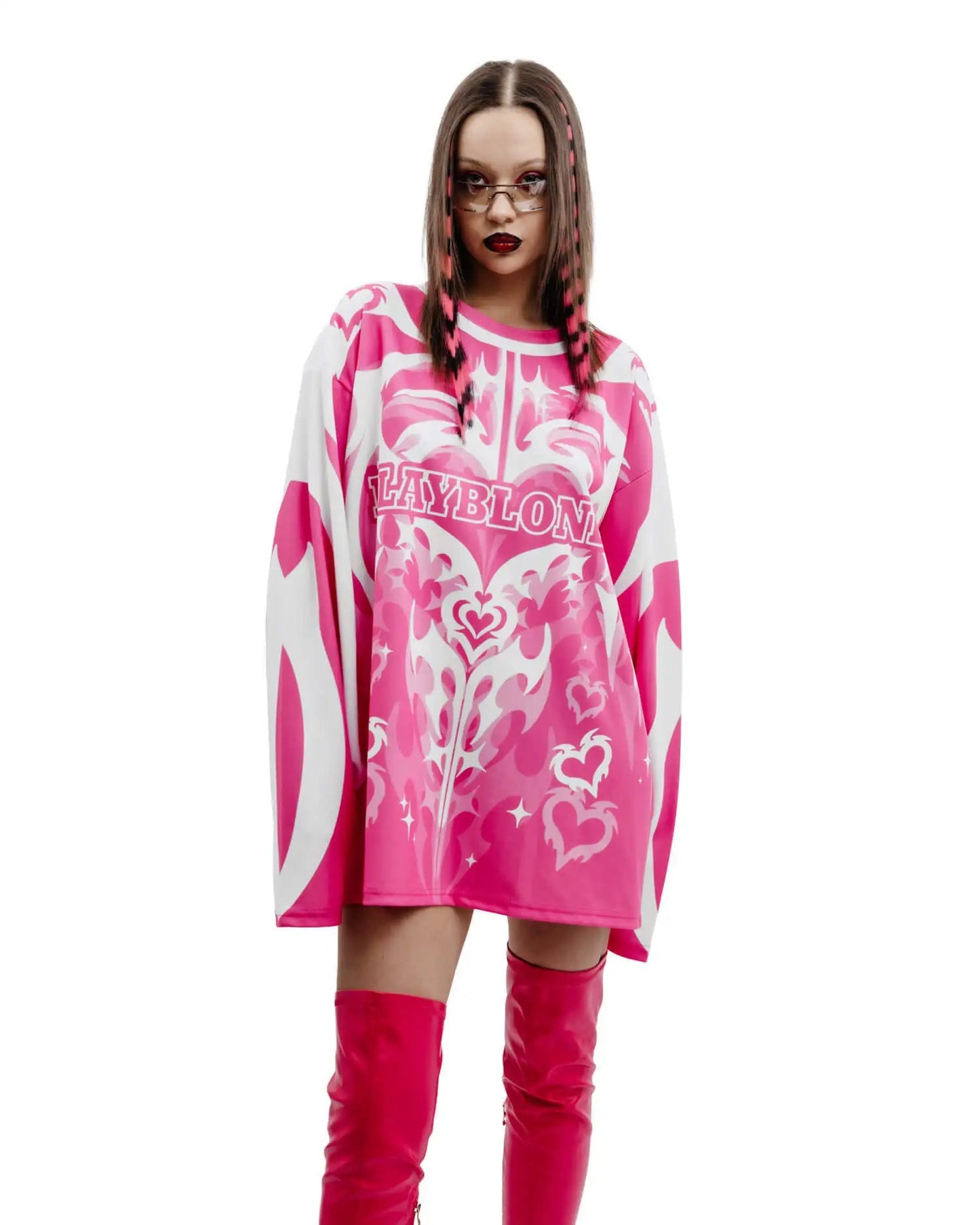 American Retro Jersey Street Love Loose Long Sleeve