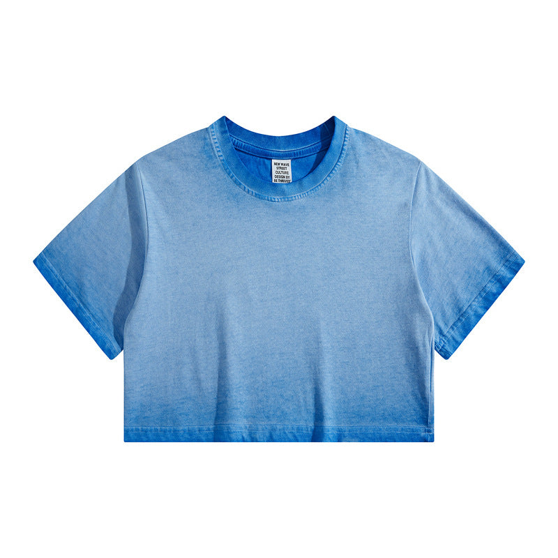 Distressed Colorful Frayed Cropped T-shirt Hip-hop