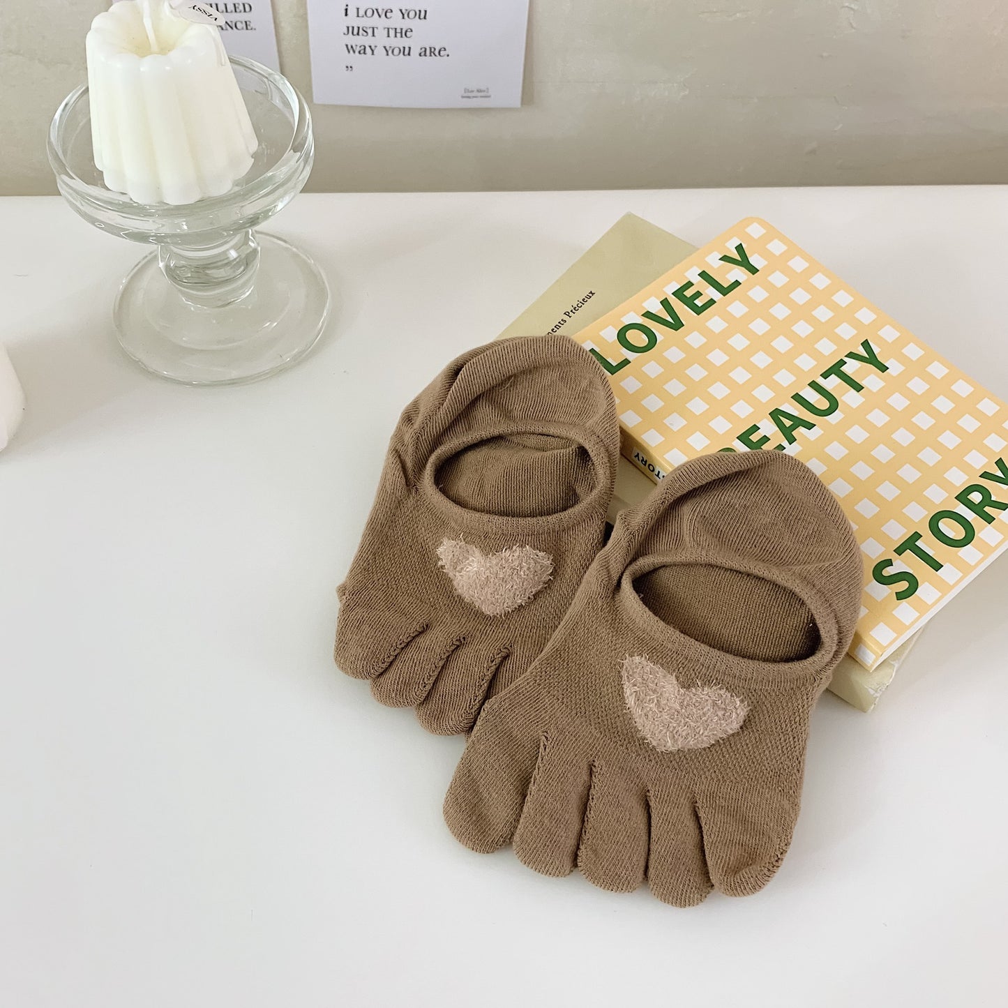 New Cute Cartoon Non-slip Breathable Five-toed Socks
